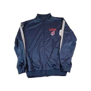 Vintage LG Men's Cleveland Indians Zip Up 2016 World Series Pockets Blue Jacket